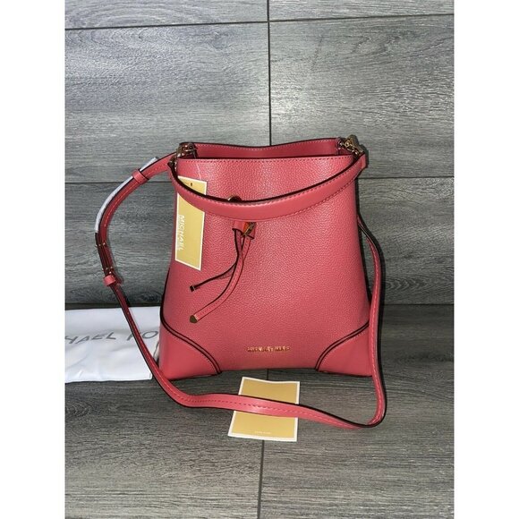 Michael Kors - Pebbled Leather Shoulder Bag - Light Berry Sorbet drawstring bag - Picture 1 of 11